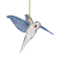Feeding Hummingbird Glass Ornament - Blue Wings / Blue Tail / Blue Beak